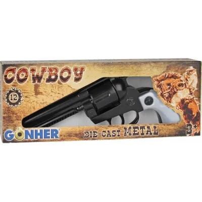 Rewolwer kowbojski metalowy 12 naboi Gonher