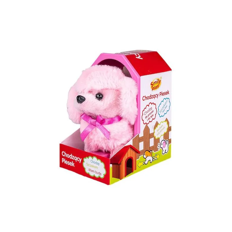 Maskotka interaktywna Piesek pudel różowy- szczeka, chodzi