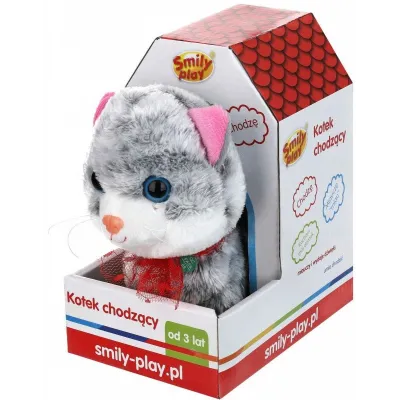 Maskotka interaktywna Kotek chodzący szary