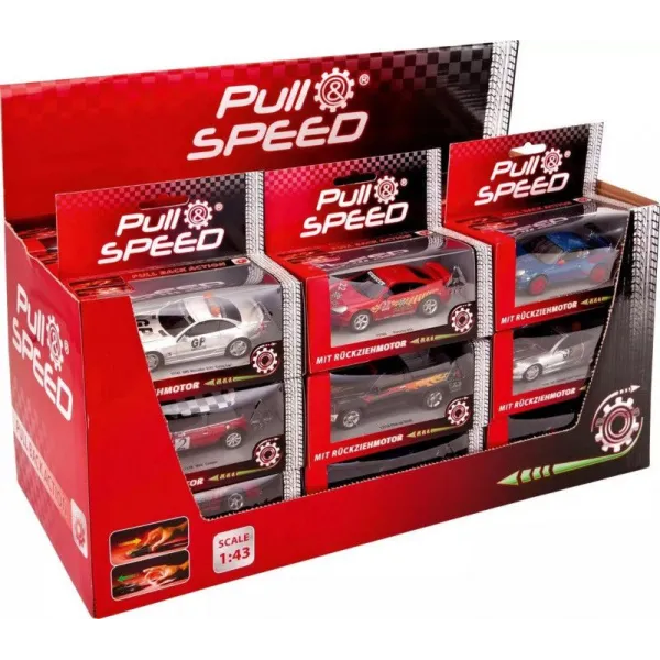 Samochód wyścigowy pull&speed display mix 27 sztuk