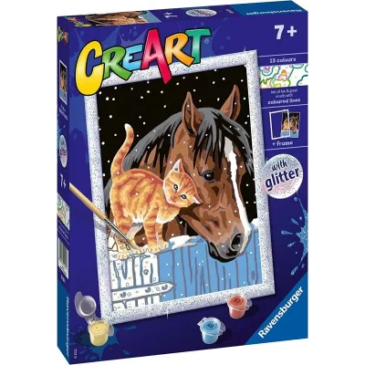 Malowanka CreArt dla dzieci Koń i kotek