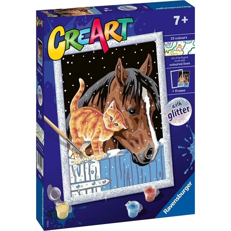 Malowanka CreArt dla dzieci Koń i kotek