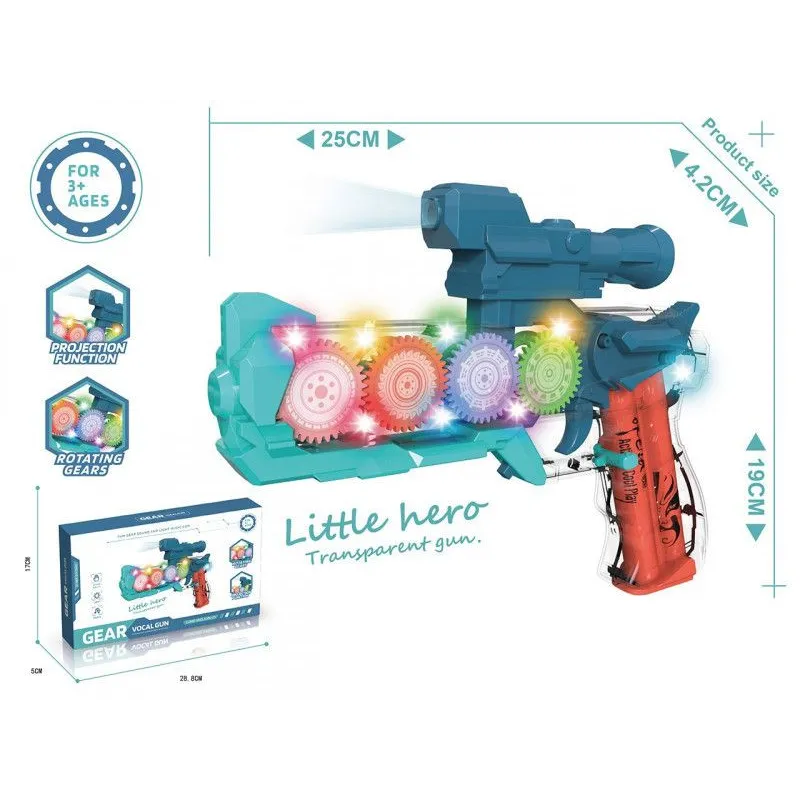 Pistolet B/O GEAR, światło, dźwięk