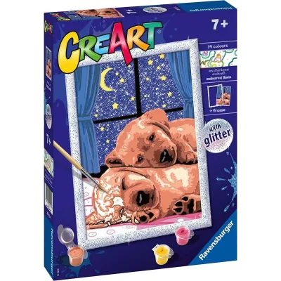 Malowanka CreArt dla dzieci Śpiące psiaki