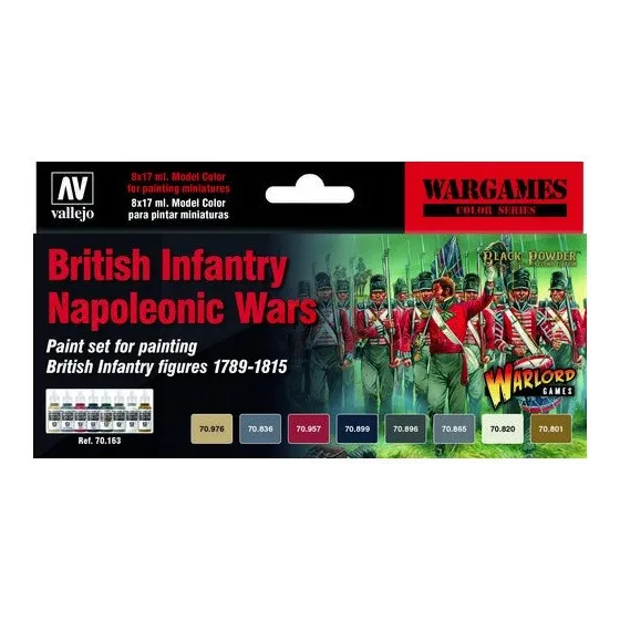 Vallejo 70163 British Infantry Napoleonic Wars Paint Set
