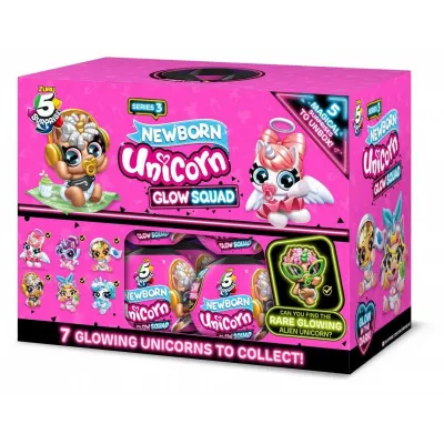 Figurki UNICORN SQUAD Jednorożec świecący w ciemności karton 48 sztuk