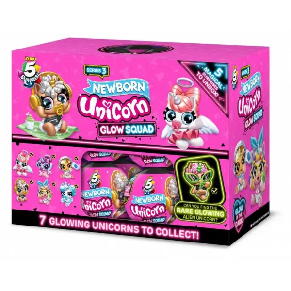 Figurki UNICORN SQUAD Jednorożec świecący w ciemności karton 48 sztuk