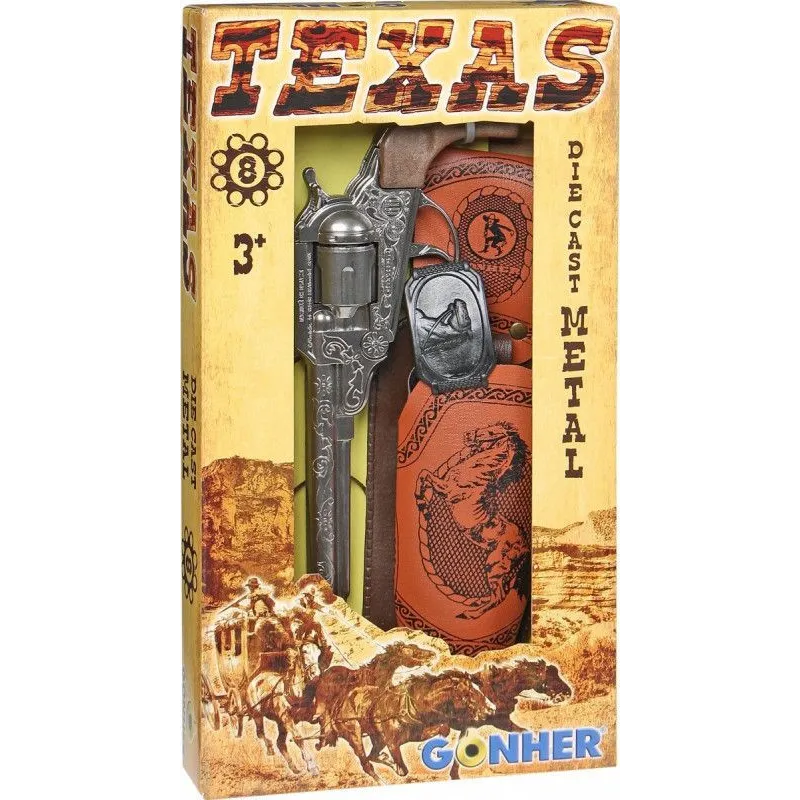 Rewolwer kowbojski metalowy z kabura Gonher