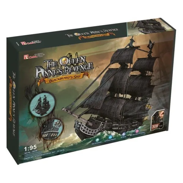 Puzzle 3D Duży zestaw okręt piracki Zemsta Królow