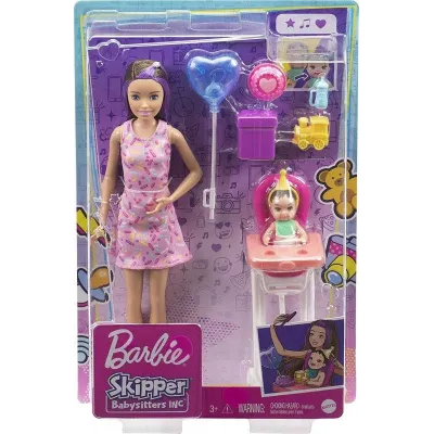 Lalka Barbie Skipper Klub Opiekunek Krzesełko Mini Urodziny GRP40