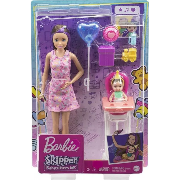 Lalka Barbie Skipper Klub Opiekunek Krzesełko Mini Urodziny GRP40