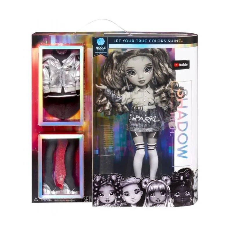 Lalka RAINBOW HIGH Shadow High Nicole Steel szara