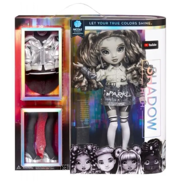 Lalka RAINBOW HIGH Shadow High Nicole Steel szara