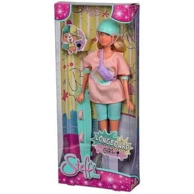 Lalka Steffi na longboardzie
