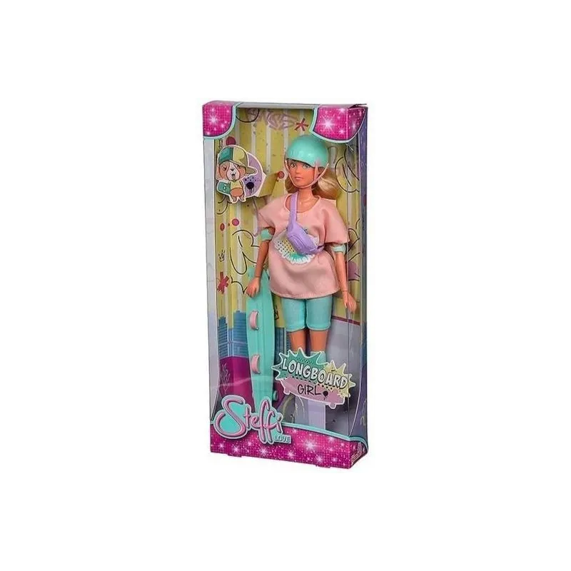 Lalka Steffi na longboardzie
