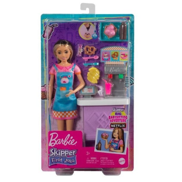 Lalka Barbie Skipper Pierwsza praca Bar z przekąskami