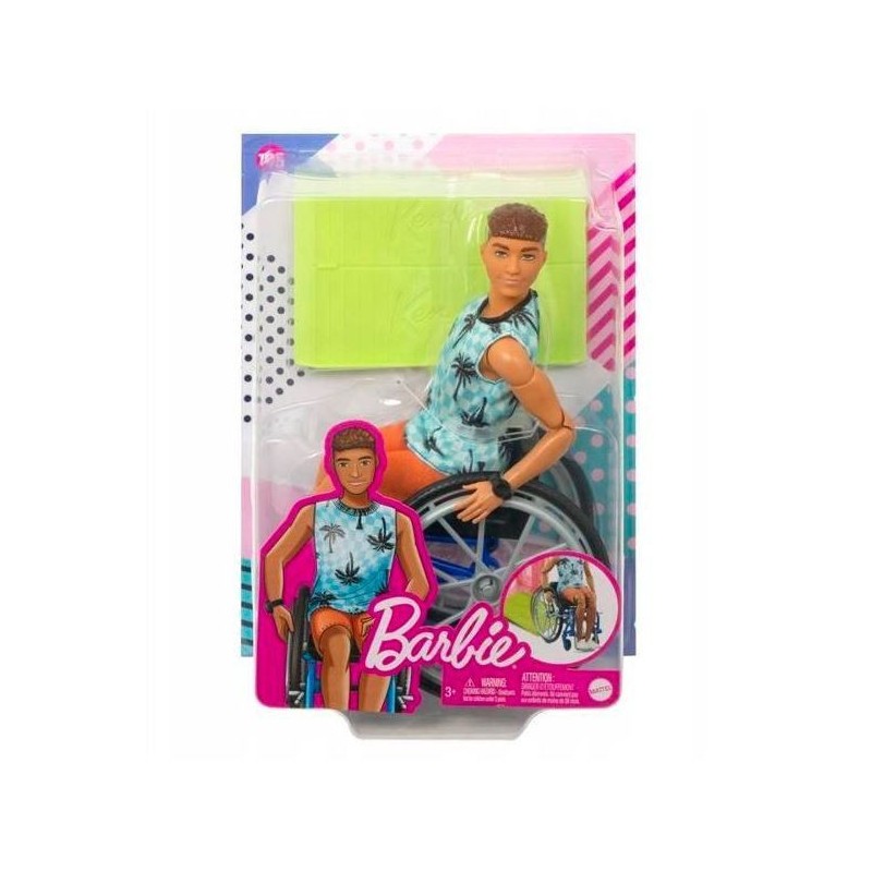 Lalka Barbie Fashionistas Ken na wózku inwalidzkim