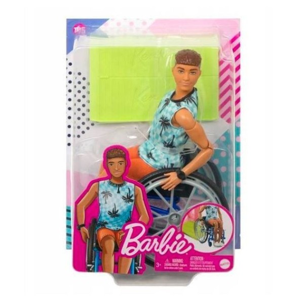 Lalka Barbie Fashionistas Ken na wózku inwalidzkim