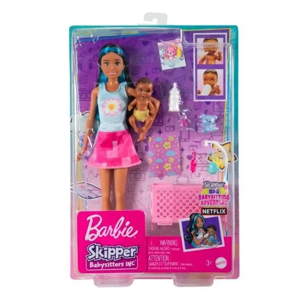 Lalka Barbie Opiekunka Zestaw Usypianie maluszka