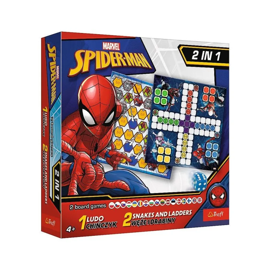 Gra 2w1 Chińczyk / Węże i drabiny, Spider-Man
