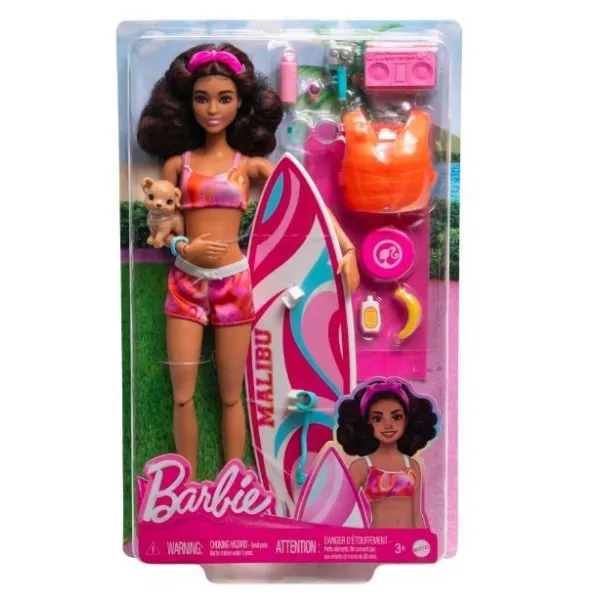 Barbie Lalka z deską surfingową