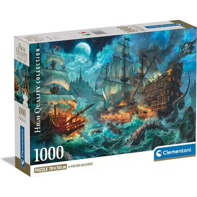 Puzzle 1000 elementów Compact Bitwa piratów
