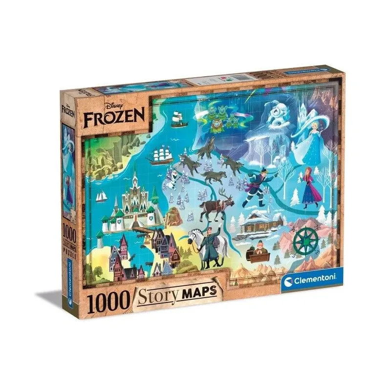 Puzzle 1000 elementów Compact Disney Maps Frozen