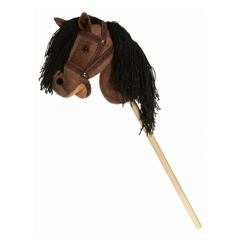 Koń na kiju Hobby Horse brązowy z lejcami 80cm