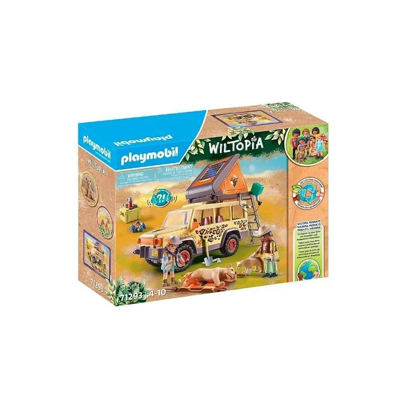 Zestaw z figurkami Wiltopia 71293 Z samochodem terenowym wśród lwów