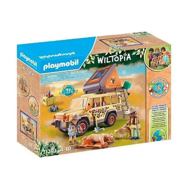 Zestaw z figurkami Wiltopia 71293 Z samochodem terenowym wśród lwów