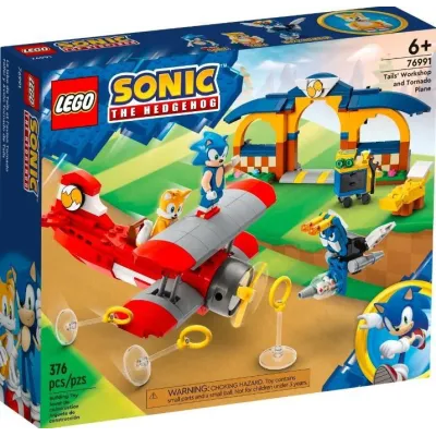 Klocki Sonic 76991 Tails z warsztatem i samolot Tornado