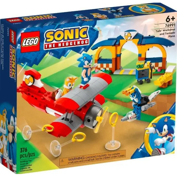 Klocki Sonic 76991 Tails z warsztatem i samolot Tornado