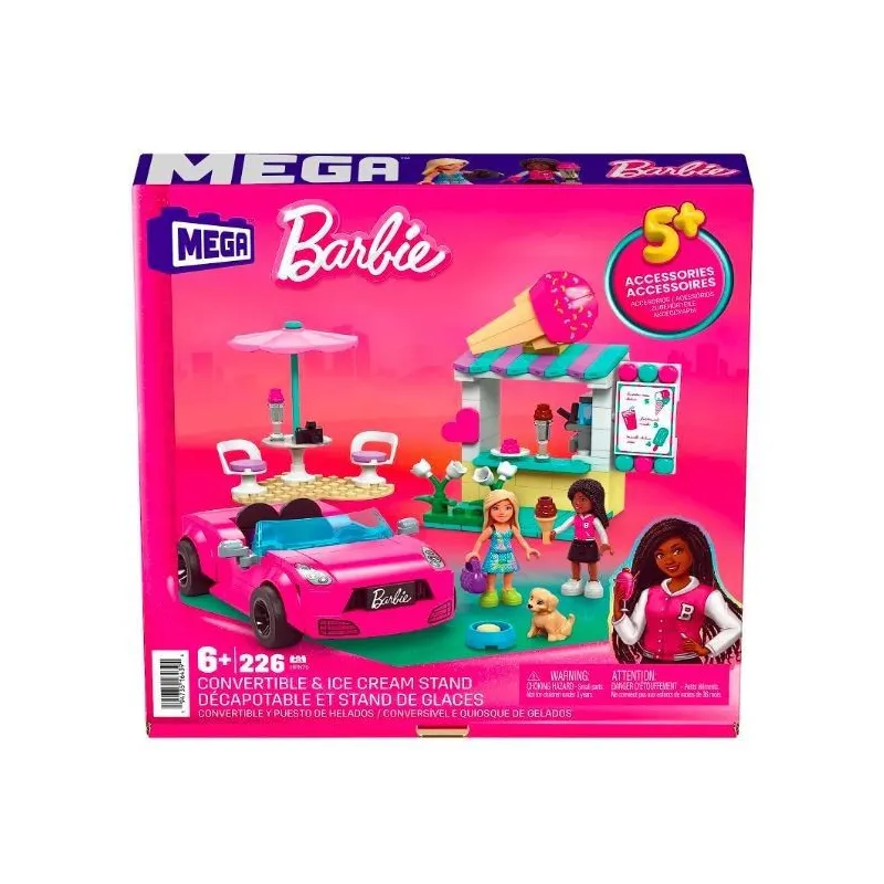 Klocki Barbie Mega Kabriolet i stoisko