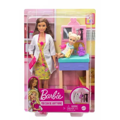 Lalka Barbie Kariera Pediatra Brunetka