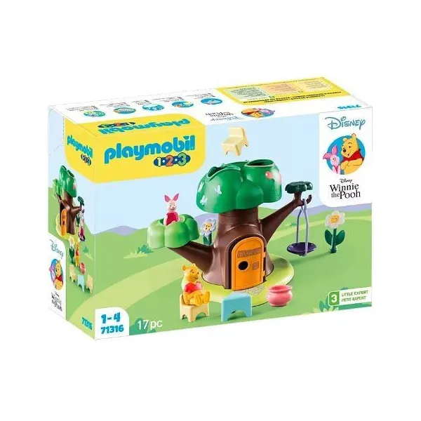 Zestaw z figurkami 1.2.3 Disney 71316 Domek w drzewie Kubusia Puchatka i Prosiaczka