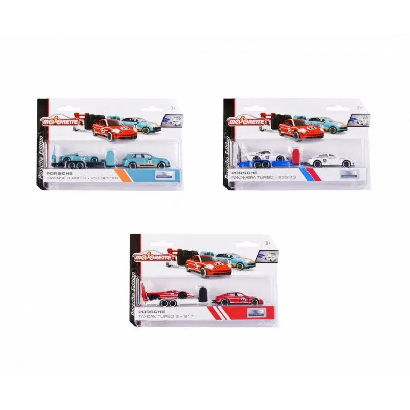 Pojazd Majorette Porsche z przyczepką, 3 rodzaje mix