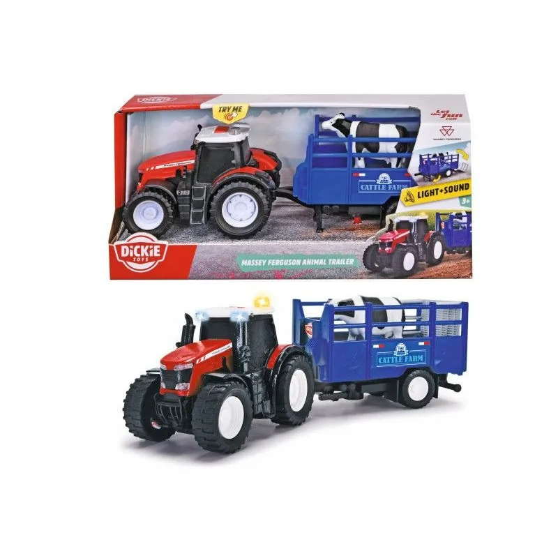 Pojazd FARM Massey Ferguson traktor z przyczepą, 26 cm
