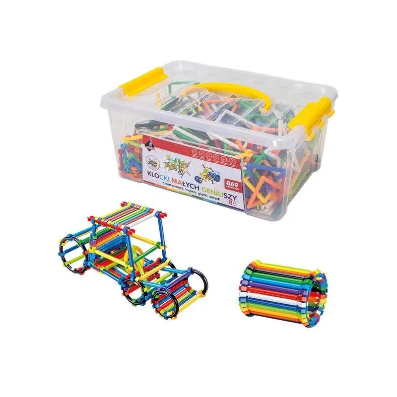 Klocki Małych Geniuszy - Patyki 869 elementów