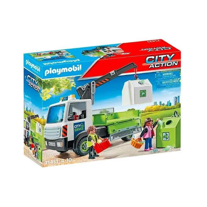 Zestaw z figurkami City Action 71431 Samochód ciężarowy z kontenerami na szkło