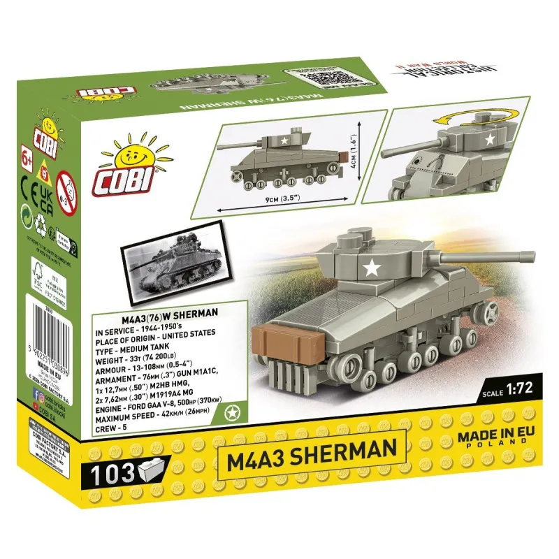 Cobi 3089 klocki M4A3 Sherman Historical Collection