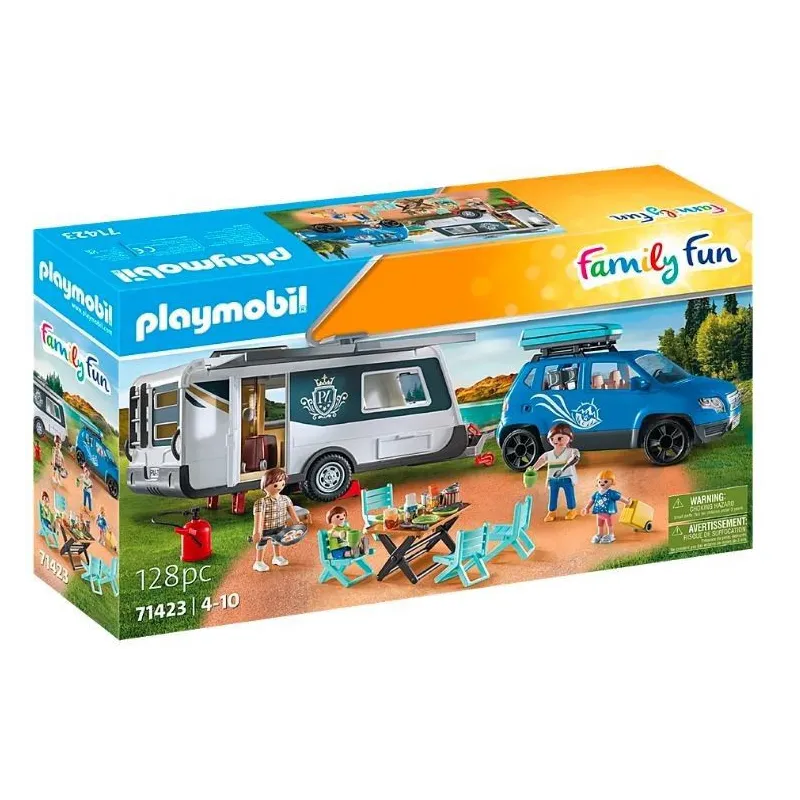 Zestaw z figurkami Family Fun 71423 Samochód z przyczepą kempingową