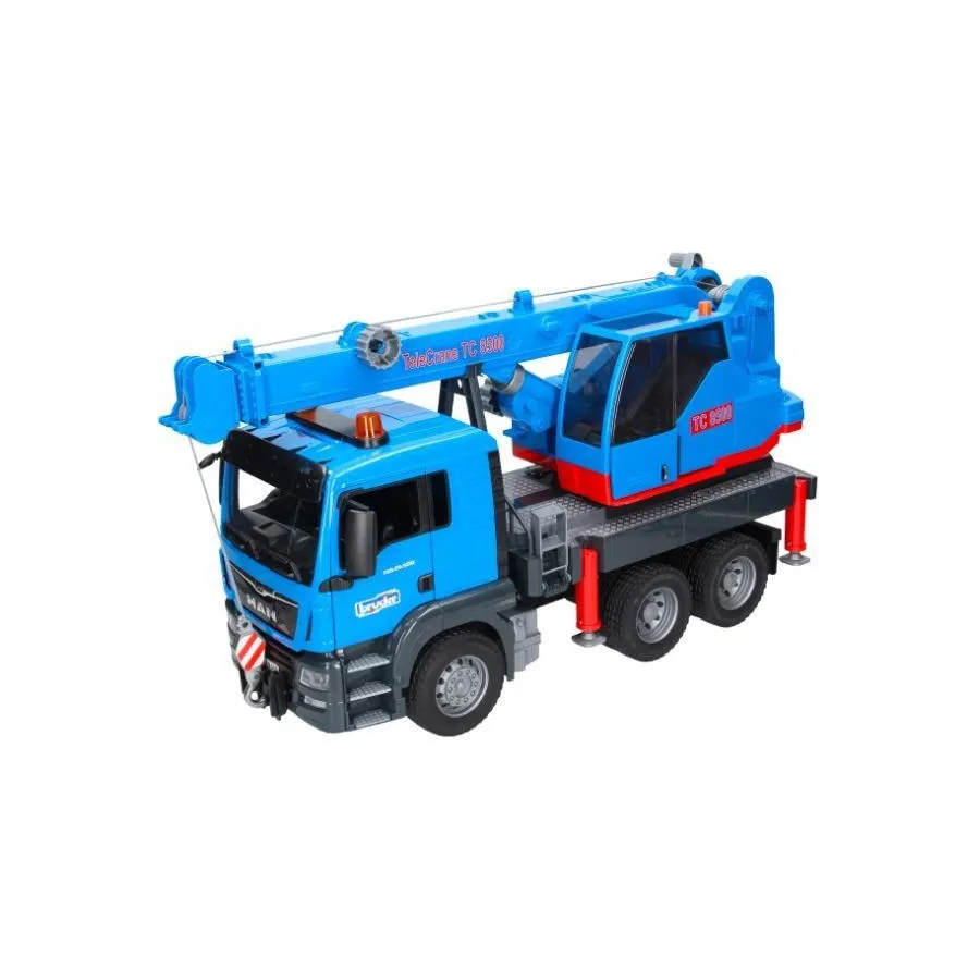 Ciężarówka MAN TGS z dźwigiem niebieska