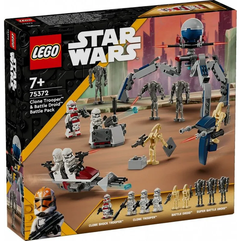 Klocki Star Wars 75372 Zestaw bitewny z żołnierzem armii klonów i droidem bojowym