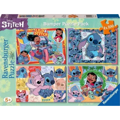 Puzzle 4x100 elementów Disney Stitch