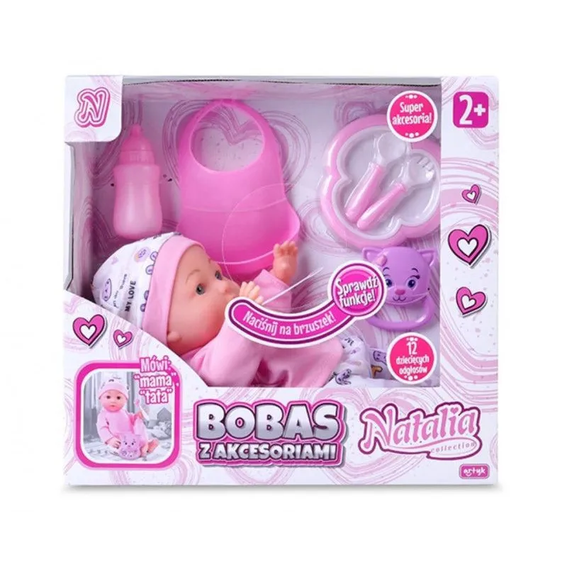 Lalka Natalia bobas z akcesoriami 30 cm