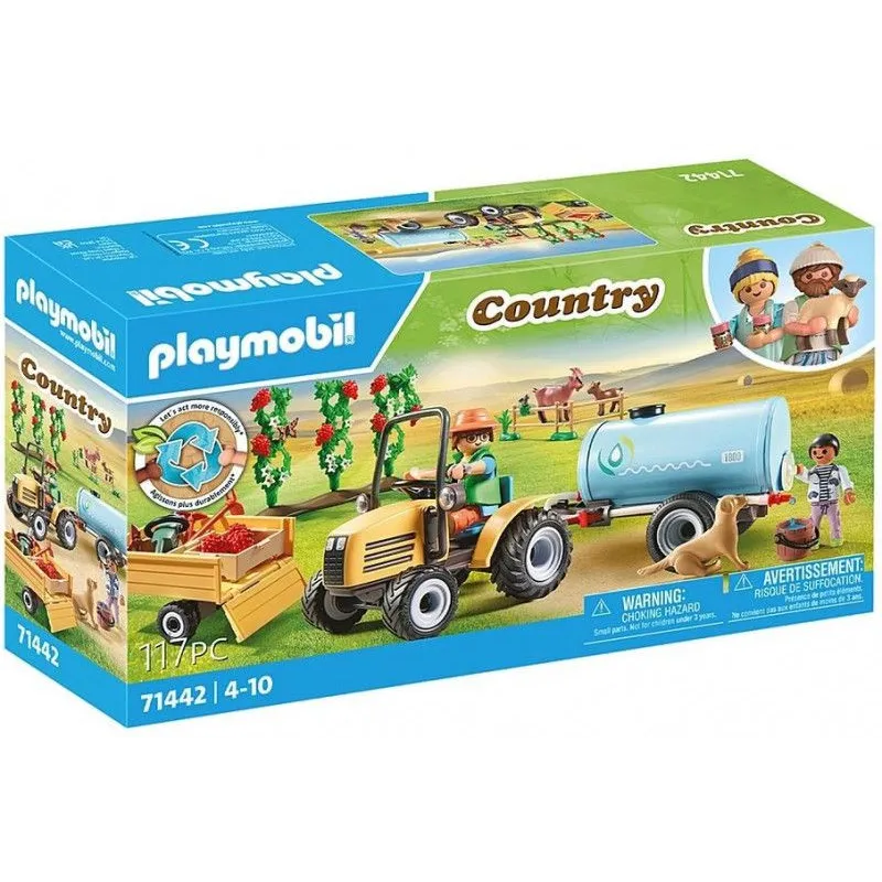 Zestaw z figurkami Country 71442 Traktor z przyczepa i zbiornikiem na wodę