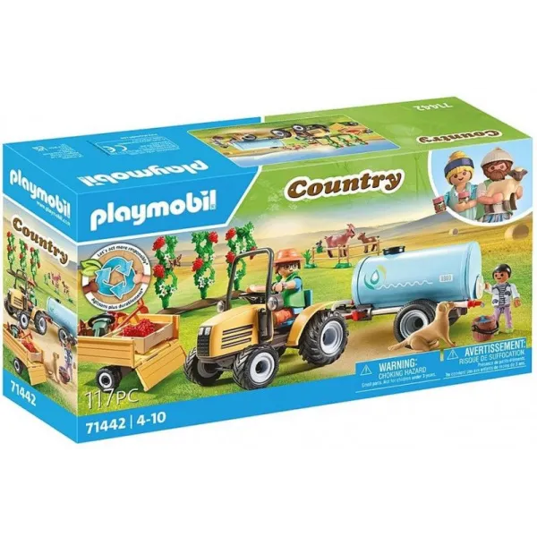 Zestaw z figurkami Country 71442 Traktor z przyczepa i zbiornikiem na wodę