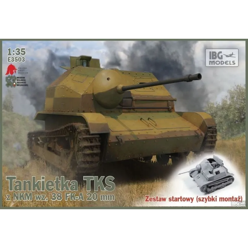 Model plastikowy Tankietka TKS z NKM wz.38 FK-A 20mm 1/35