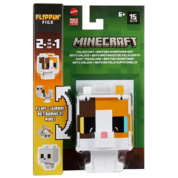 Figurka Minecraft z transformacją 2w1, Kot Tricolor