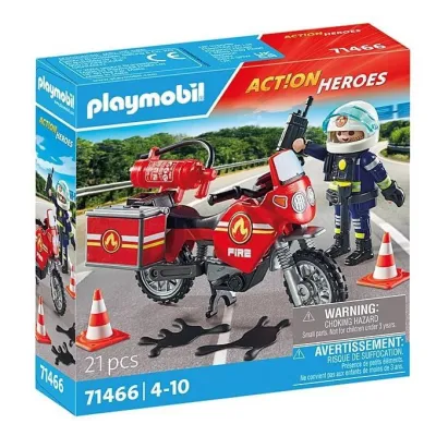Zestaw z figurką Action Heroes 71466 Motocykl straży pożarnej na miejscu wypadku